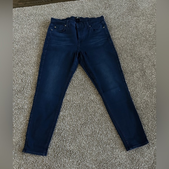 7 for all mankind the ankle skinny denim jeans B(AIR) size 31 high stretch - Picture 4 of 16